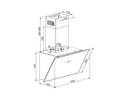 Вытяжка MAUNFELD EAGLE 850 60 Glass Black